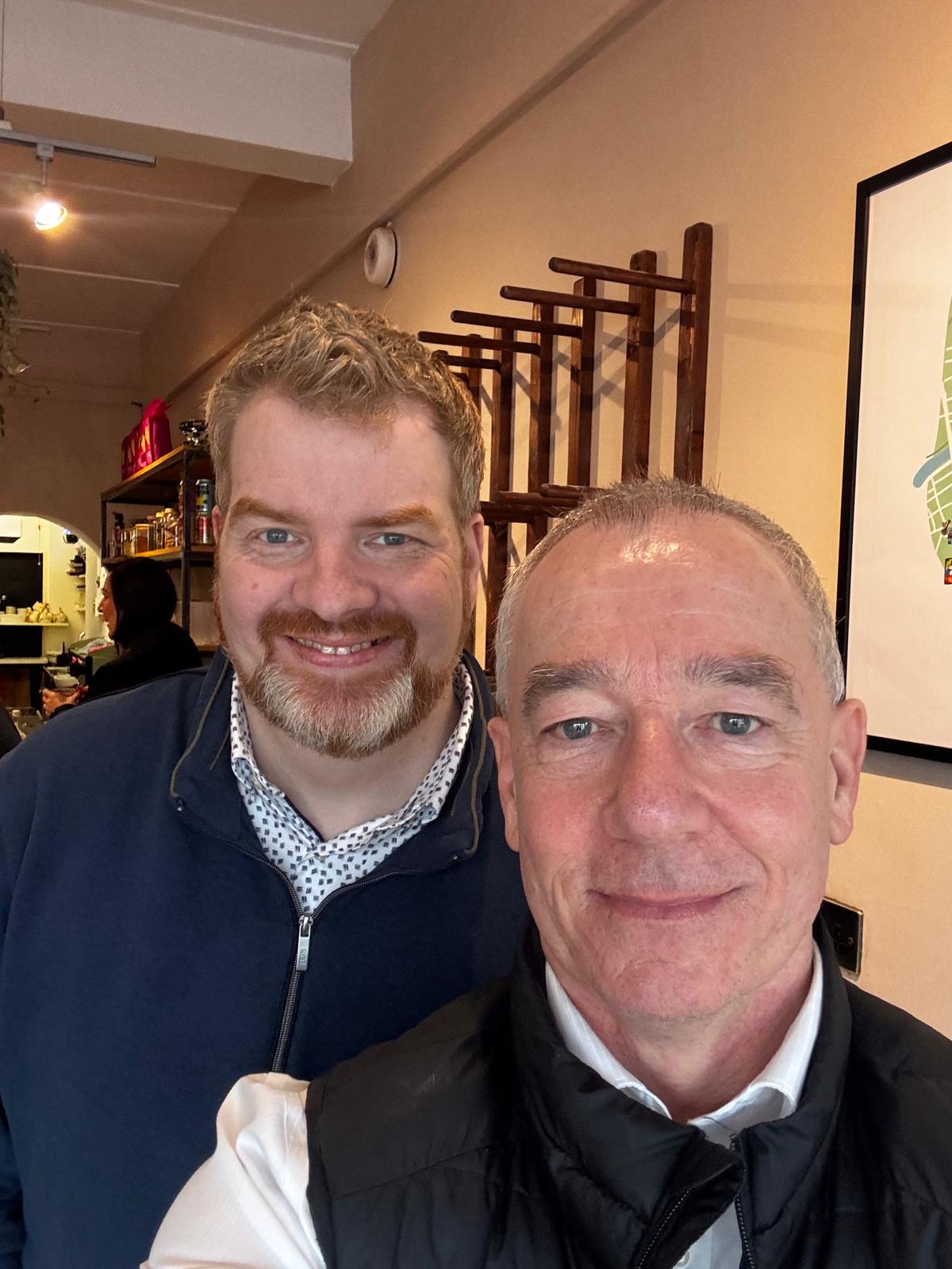 Two members at a Growth Network coffee gathering